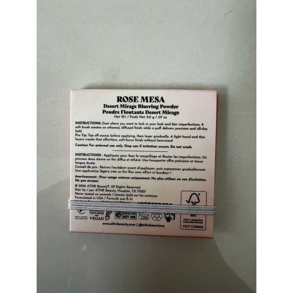 ĀTHR Beauty Desert Mirage Blurring Powder Setting in Rose Mesa Deluxe Sample NEW